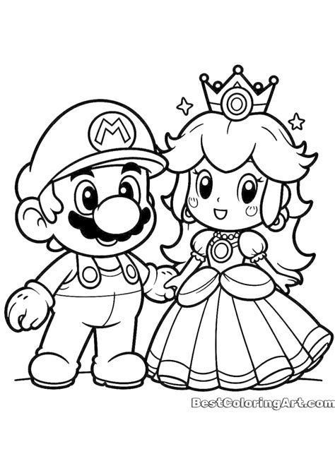 Princess Peach Coloring Pages Free Printable 106 | Super mario coloring ...