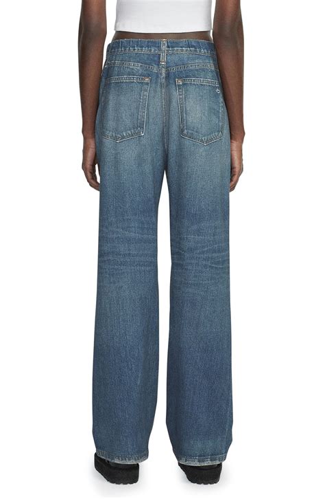 rag & bone Miramar Wide Leg Cotton Terry Sweatpant Jeans | Nordstrom