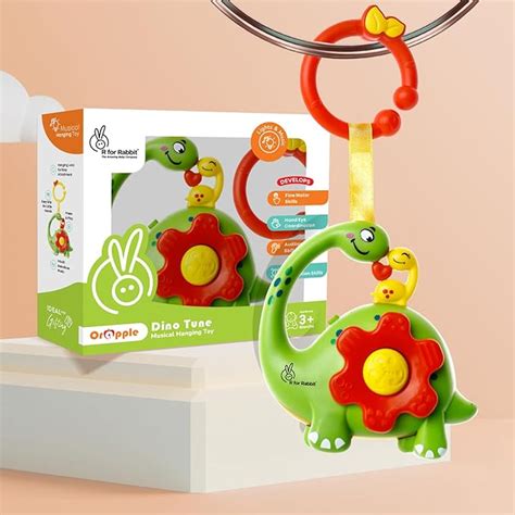 R for Rabbit Orapple Dino Tune Musical Hanging Toy for Baby with 4 ...
