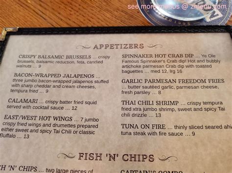 Menu at Boatyard Pub, Ventura