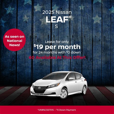 2025 Nissan Leaf Lease Costs Just $89 a Month, No Downpayment ...