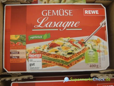Rewe Gemüse Lasagne vegetarisch: Kalorien, Angebote & Preise