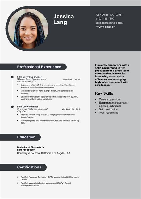 Film Extras Resumes Samples