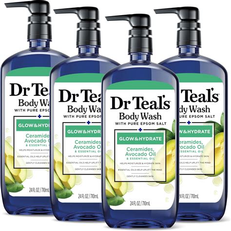 Amazon.com : Dr Teal's Body Wash with Pure Epsom Salt, Glow & Radiance ...
