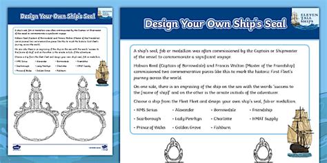 Eleven Tall Ships Design Your Own Ship's Seal