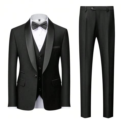 Men Slim 3 Pieces Set Business Networking Formal Tuxedo Prom Suit Male ...