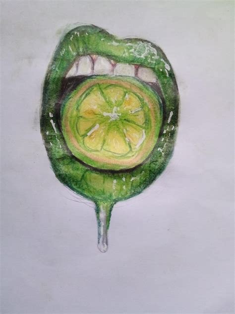 Tried the lime lips trend : r/learntodraw