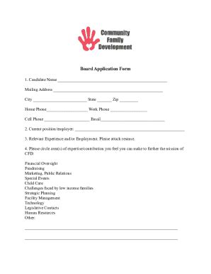 Fillable Online Board Application BOTH CV AND ETHICS FORM Fax Email ...