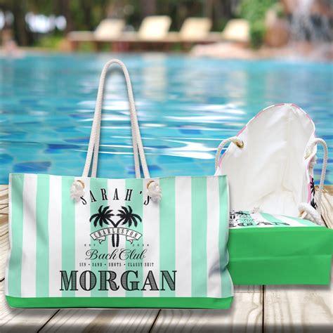 Personalized Beach Bag With Name Custom Beach Bag Preppy Pool ...