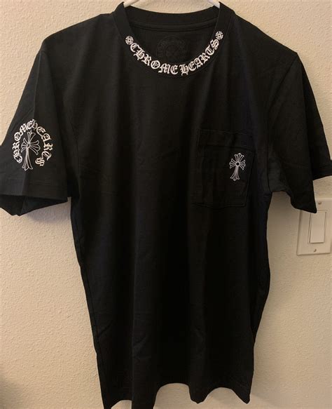 Chrome Hearts Chrome Hearts logo cross Black Pocket T shirt size Medium ...