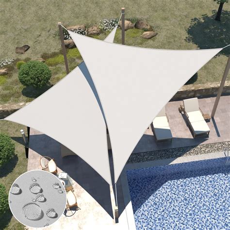 10'x10'x10' Waterproof Sun Shade Sail Triangle Canopy - Light Gray