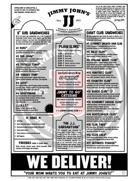 jimmy johns menu pdf catering - Jetta Parnell