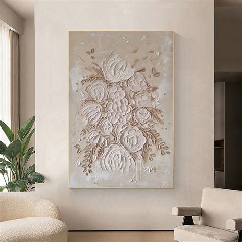 Textured Flower Painting on Canvas Original Abstract Painting Floral ...