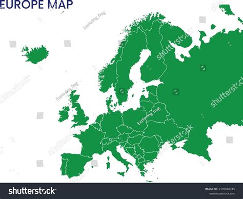 High Detailed Map Europe Outline Map Stock Vector (Royalty Free) 2195680245 | Shutterstock