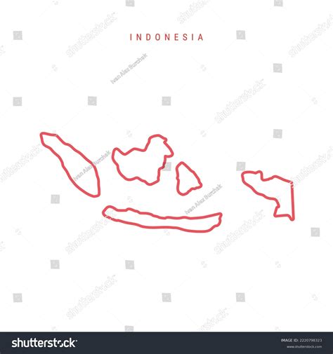 Indonesia Outline Map Indonesian Red Border Stock Illustration 2220798323 | Shutterstock