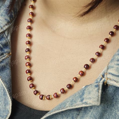 Gold Plated Authentic Red Sandalwood Mala – Japam