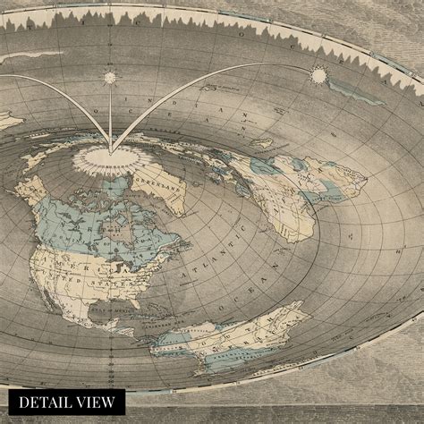 1893 Flat Earth Map of the World - Old Map of the Square and Stationary Earth - World Map ...