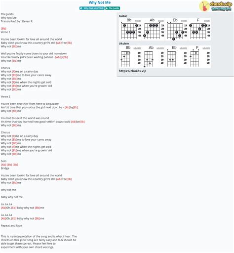 Chord: Why Not Me - tab, song lyric, sheet, guitar, ukulele | chords.vip
