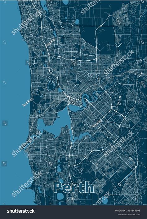 Perth Australia Artistic Blueprint Map Poster Stock Vector (Royalty Free) 2498845503 | Shutterstock