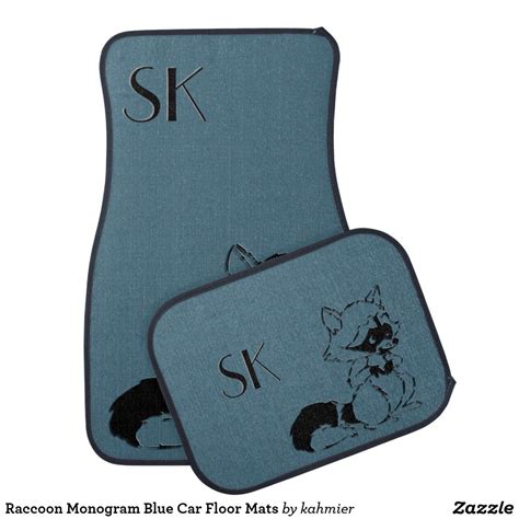 Raccoon Monogram Blue Car Floor Mats | Car floor mats, Floor mats ...