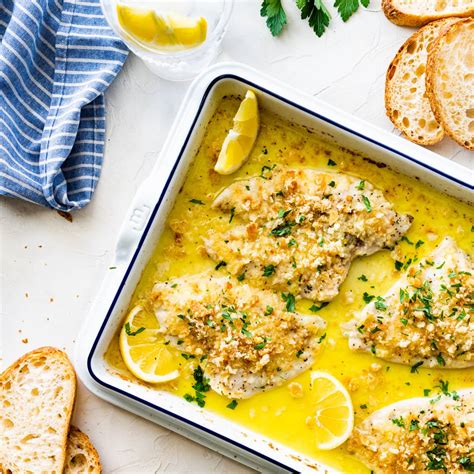 Baked Flounder Recipe with Lemon Butter Garlic Sauce - Cucina by Elena