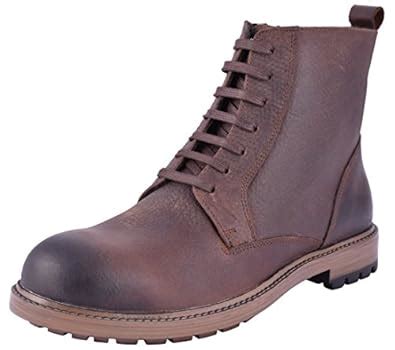 Buy Saddle & Barnes Men's Brown Leather Combat Boots - 9 UK at Amazon.in