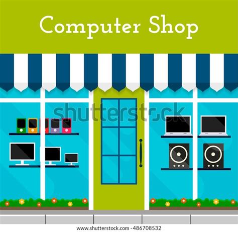 Computer Shop Layout Front View 的图像结果