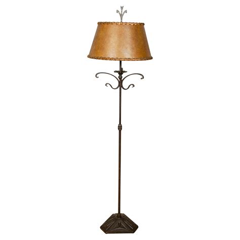 1920s Wrought Iron Bridge Lamp with Amber Mica Shade at 1stDibs | 1920s ...
