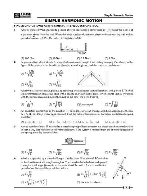 Simple Harmonic Motion Problems 的图像结果