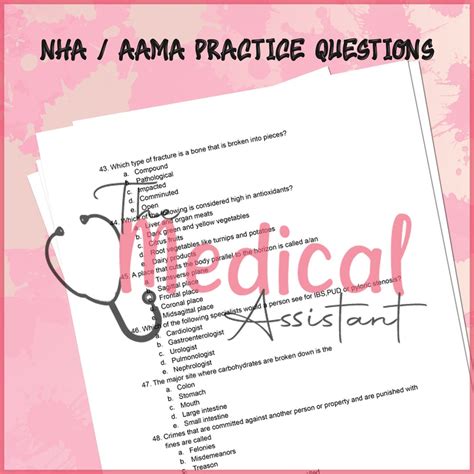 NHA / AAMA Practice Questions / 50 Questions With Answers / Digital ...