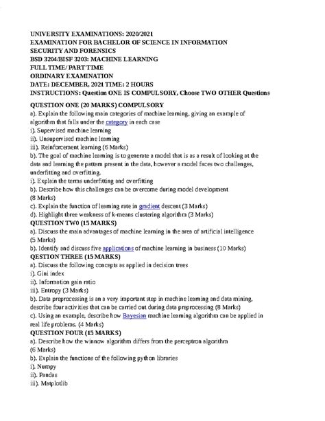 Machine Learning Exams Examples 的图像结果