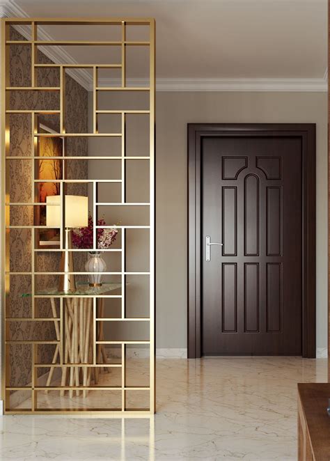 Foyer designs - Choose a contemporary gold divider to separate your ...