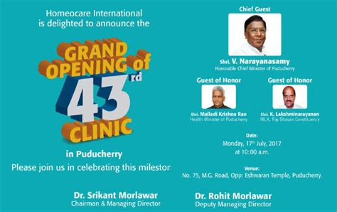 Homeopathy Clinic New Branch Opening Puducherry - Homeocare International