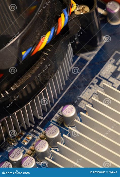 Close Up of Printed Circuits on Motherboard Editorial Photo - Image of ...