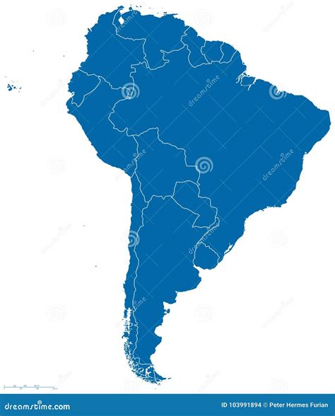 South America Map Outline stock vector. Illustration of pacific - 103991894