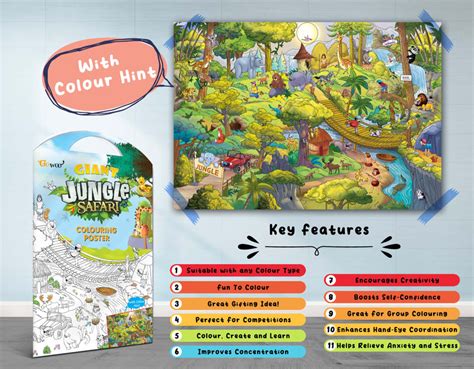 JoGenii | GOWOO - GIANT JUNGLE SAFARI COLOURING POSTER