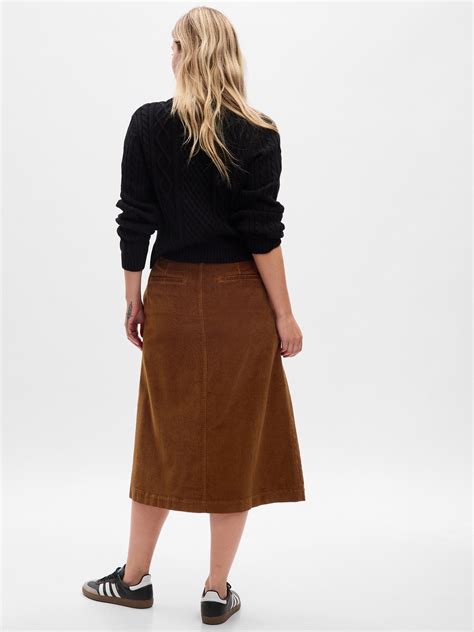 Corduroy Midi Skirt