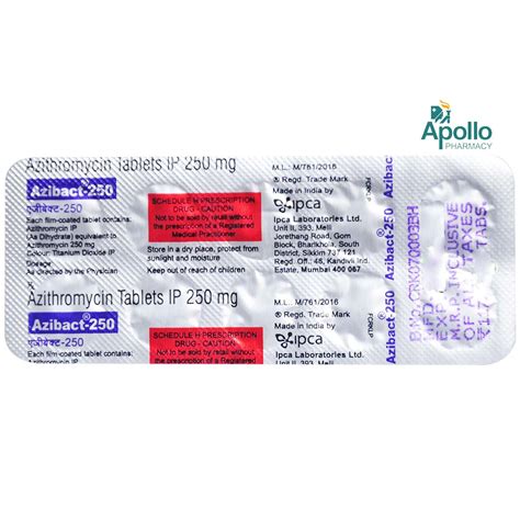 Azibact 250 Tablet 10's Price, Uses, Side Effects, Composition - Apollo ...