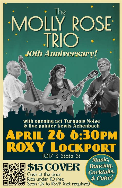 Molly Rose Trio 10TH ANNIVERSARY SHOW @Roxy Lockport w/ Turquoise Noise ...
