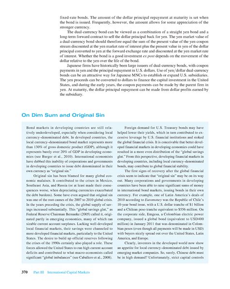 International Financial Management - 370 Part III International Capital ...