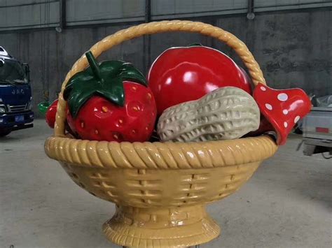 创意定制玻璃钢水果篮雕塑仿真水果造型美陈摆件_满天下艺术雕塑-站酷ZCOOL