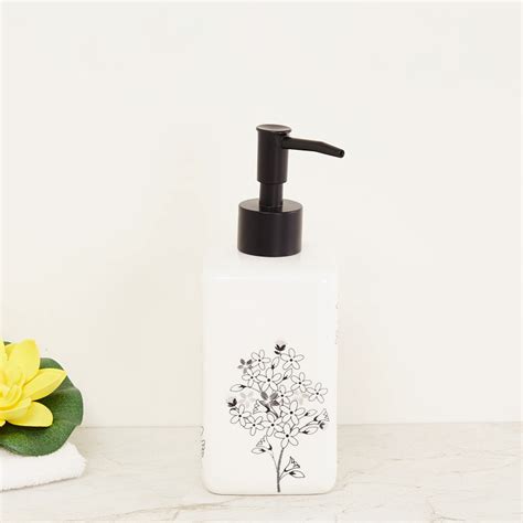 Buy Mandarin Printed Ceramic rectangle Soap Dispenser : 7 cmL x 18 cmH ...