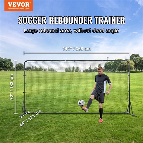 VEVOR Soccer Rebounder Net, 12x6FT Iron Soccer Training Equipment ...