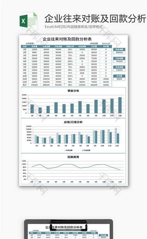 客户往来对账单模板_财务会计Excel模板下载-蓝山办公