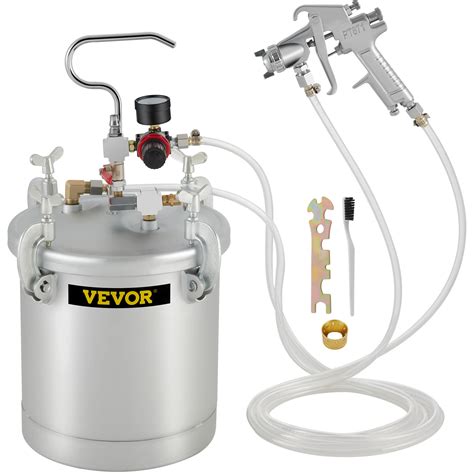 VEVOR Commercial Paint Pressure Tank 2.5 Gallons Pressure Pot Tank 10L Pressure Paint Pot Feed ...