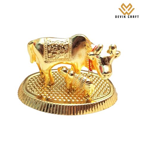 Kamdhenu Cow with Calf Statue – DevikCraft