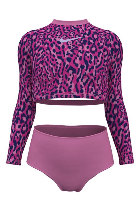 Buy Nike Pink Nike Swim Animal Print Long Sleeve Bikini Set from the ...