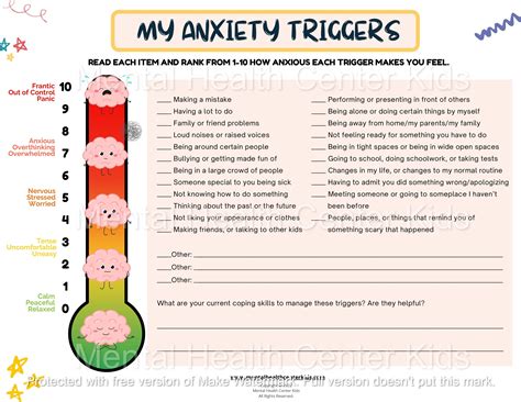 Anxiety Triggers Worksheet - Worksheets Library