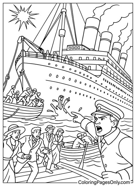Realistic Titanic Coloring Page