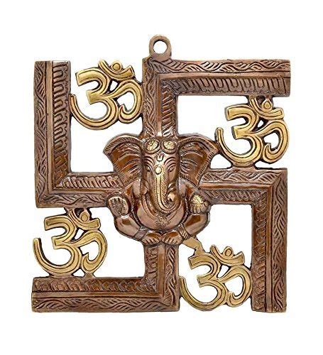 Buy Fasherati Wall Hanging Of Lord Ganesha On Swastik With Om Showpiece ...